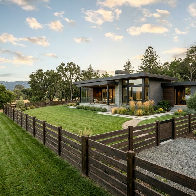 Забор из деревянного штакетника (Ранчо)